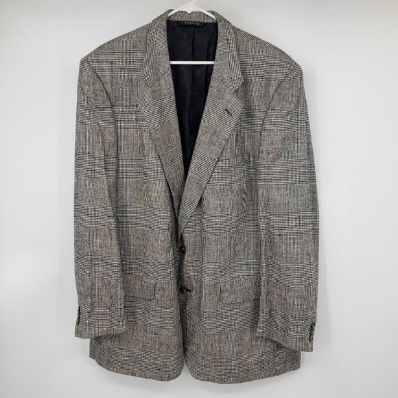 Burberry Saks Fifth Avenue 100% Pure Silk Houndstooth Blazer Suit